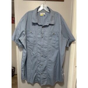 Magellan Outdoor Gear Men's 2Xl Loose Fit Blue Short Sleeve Shirt Mag Shield
